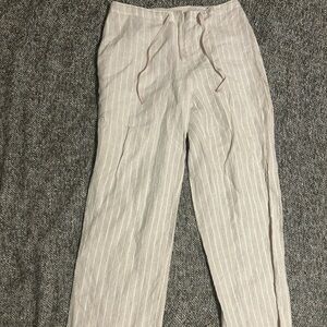 Susan Bristol Light Beige Linen Pants